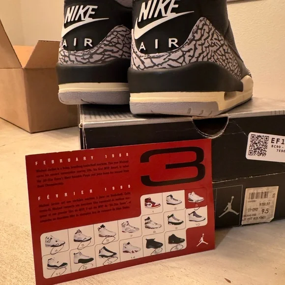Jordan 3 Retro Black Cement Sneakers - Picture 8 of 10